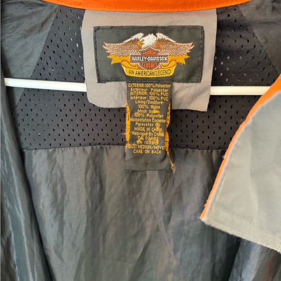 Harley-Davidson Gray and Orange Performance Raincoat - Picture 7 of 15